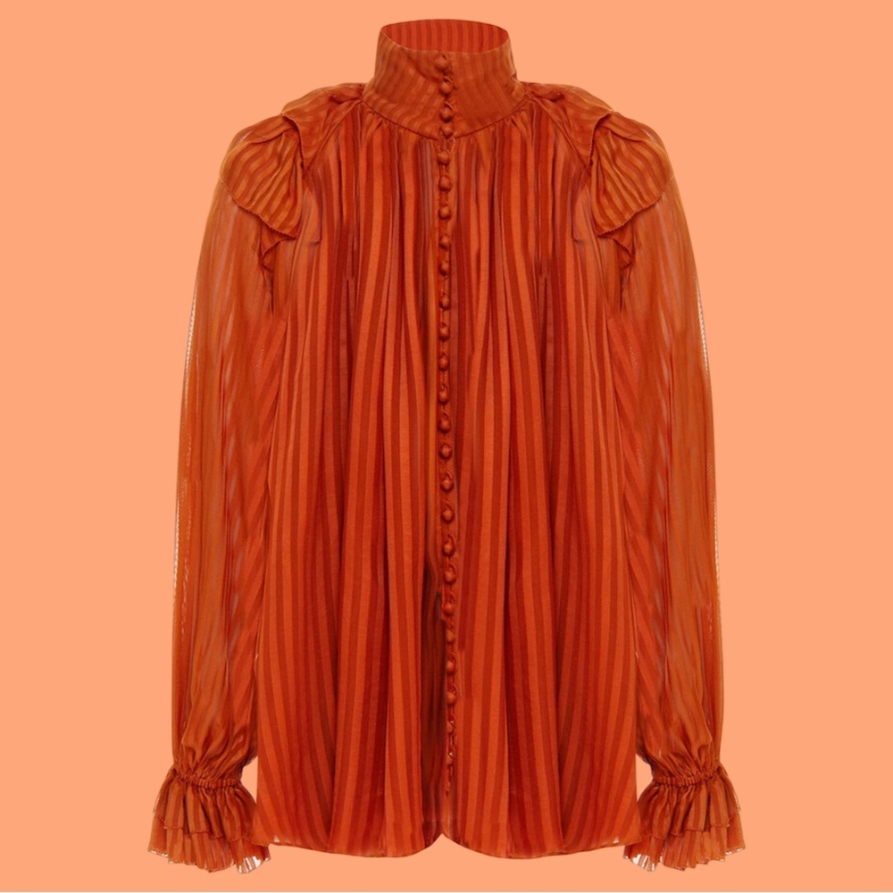 Zimmermann Orange Button up Blouse